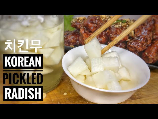 Korean Fried Chicken: CRISPY Fried Chicken Recipe + Pickled Radish (치킨무)  후라이드치킨 레시피 