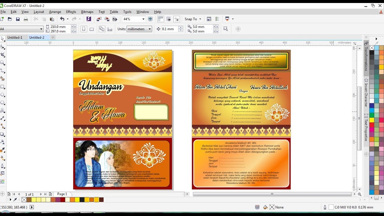 Cara buat desain kartu undangan di CorelDraw YouTube