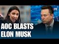 AOC Slams Tech Billionaire Elon Musk In Fiery Rally Remarks | WORLD NEWS | US NEWS