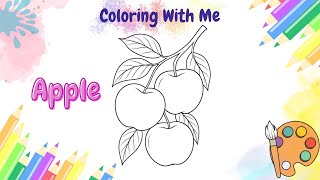 Apple Coloring Page | Fun Coloring for Kids