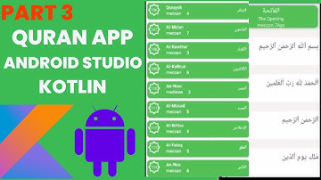 Quran App Android Studio kotlin part 3 || Create Offline Quran App Android Studio Koltin ||Quran App