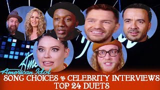 TOP 24 SONG CHOICES & INTERVIEWS CELEBRITY DUETS American Idol 2018 TOP 24 -April-9 & 16