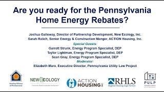 Webinar:Are you ready for the PA Home Energy Rebates? Hear from DEP and Case Studies from the field!