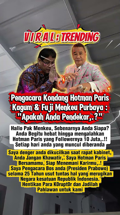 pengacara kondang Hotman Paris kagum dan fuji menkeu Purbaya #menkeu #purbayayudhisadewa #menteri