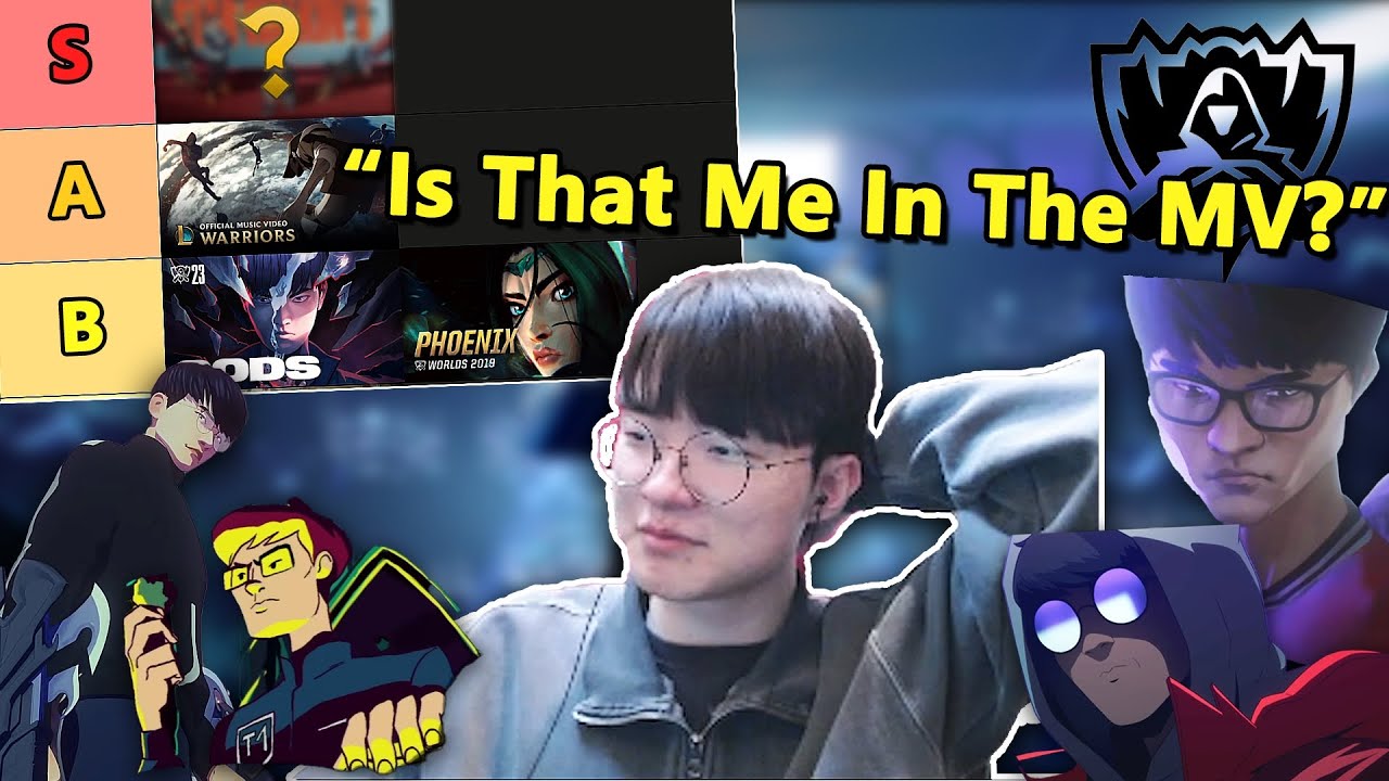 T1 Faker Reacts to and Ranks Every League of Legends Worlds Anthem [ENG SUB]