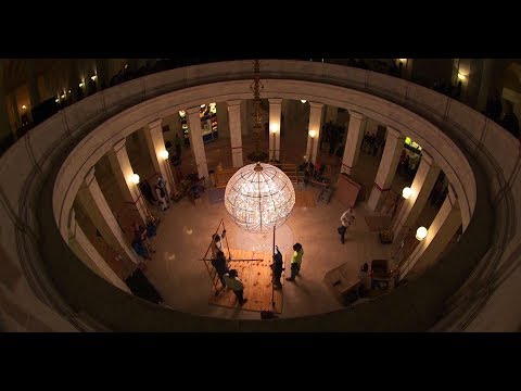 Iconic Rotunda Chandelier Dismantled for Dome Restoration