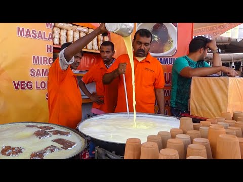 Roadside Kesar Badam Milk Making Full Process | How To Make Kesar Badam Milk | Street Food | KikTV Network