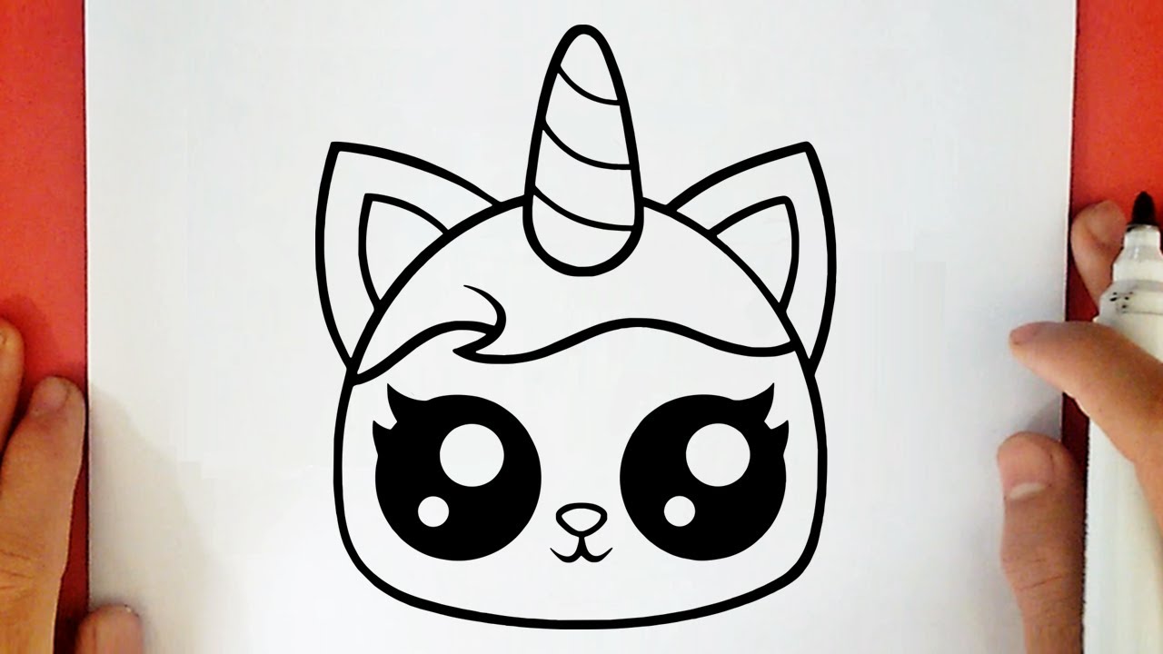 🚀Como desenhar um gato unicórnio 🚂desenho kawaii fácil passo a passo gato-unicórnio  fofo [caticorn] 