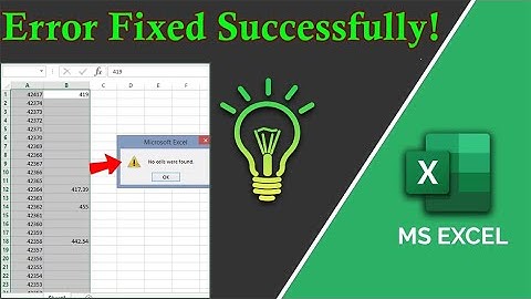 No Cells Were Found Excel Error FIXED – Stop Wasting Time! | Excel Tech & Tricks