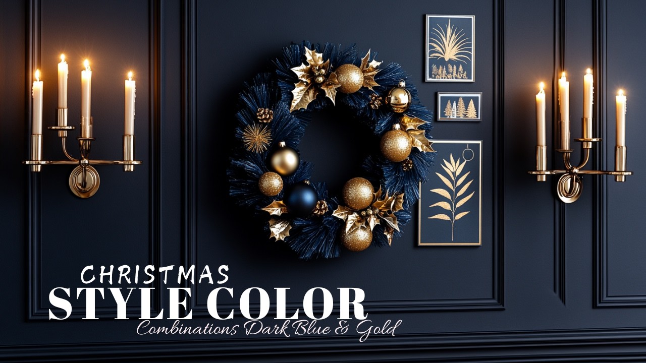 Рождественские цветовые сочетания: темно-синий и золотой: элегантные и смелые идеи декора