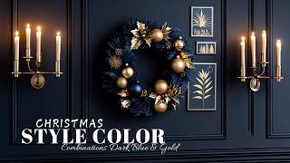 Christmas Color Combinations: Dark Blue & Gold Elegant and Bold Decor Ideas