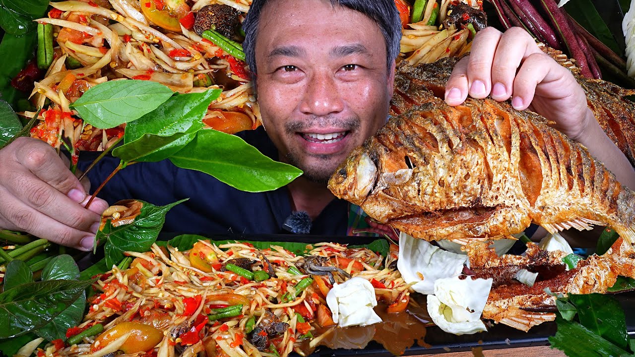 ส้มตำปูปลาร้ารสเด็ด กินกับ ปลาตะเพียนทอดมันลำขนาดครับ-29-07-2025-