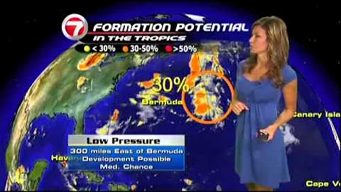 WSVN Weather Julie Durda hot Blue Dress 7/20/11