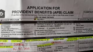 PAG-IBIG PROVIDENT BENEFITS CLAIM/How to fill up/easy lang!