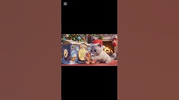 Day 1 — Kitten Advent Calendar Surprise! 🎁 Meet Snowy & Her First Christmas Treat