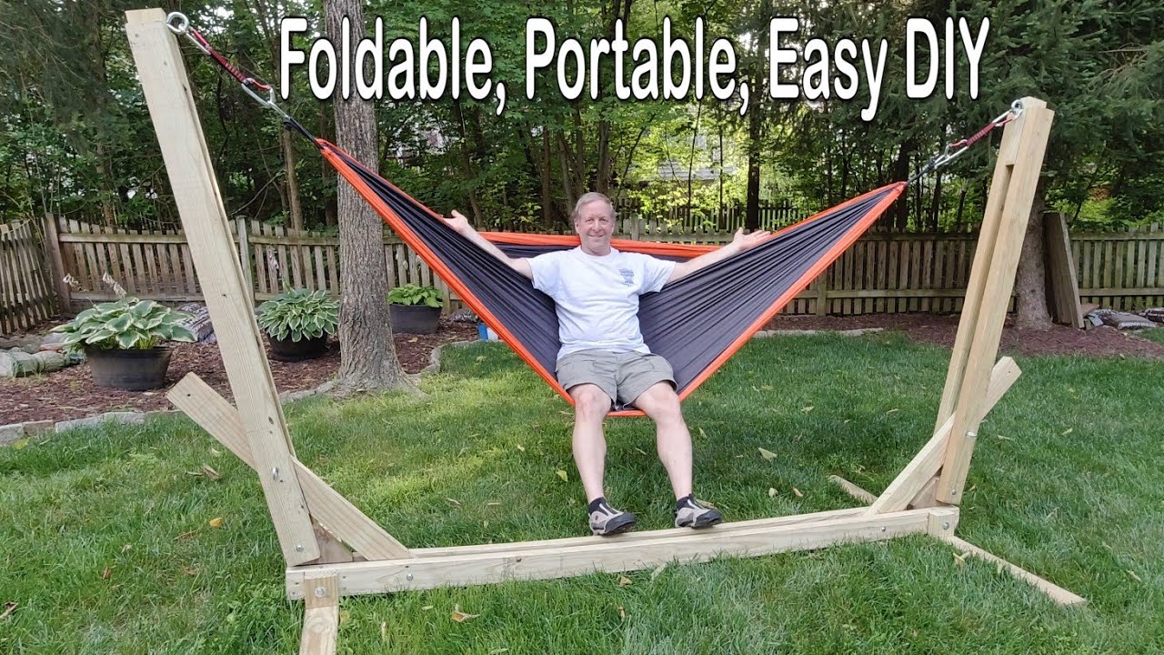 How To Make A Foldable Hammock Stand For Around $30 - Tutorial | Hammock  Stand, Hammock Stand Diy, Diy Hammock