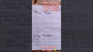 Time table.       improve your studies skill and health 🙏  #trending #song #study #skills #viral
