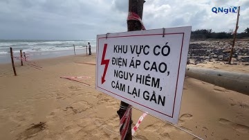 Sạt lở điểm đầu tuyến điện cáp ngầm ra Lý Sơn | QNgTV