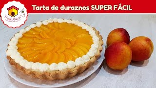 Tarta de duraznos FACIL receta sin manteca paso a paso