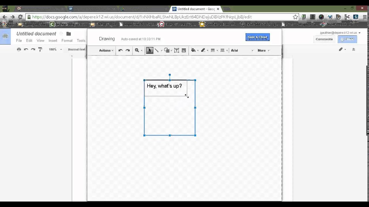 how to make a text box in google docs