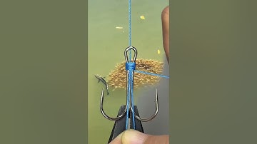 Cách buộc lưỡi 3 tiêu câu cá mè, cá nheo - treble hooks #fishing #shorts #8