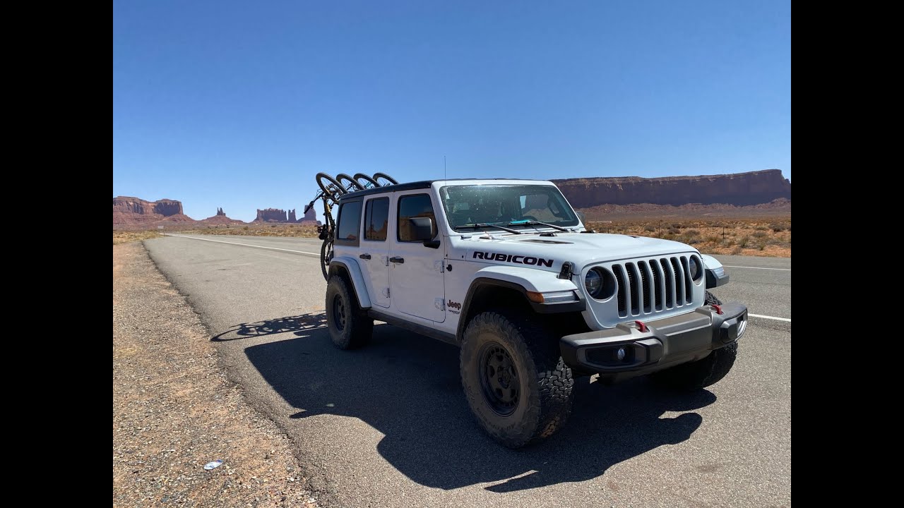 Recon Rack on Jeep Wrangler JL Rubicon on 35s - Shuttle Mountain Bikes