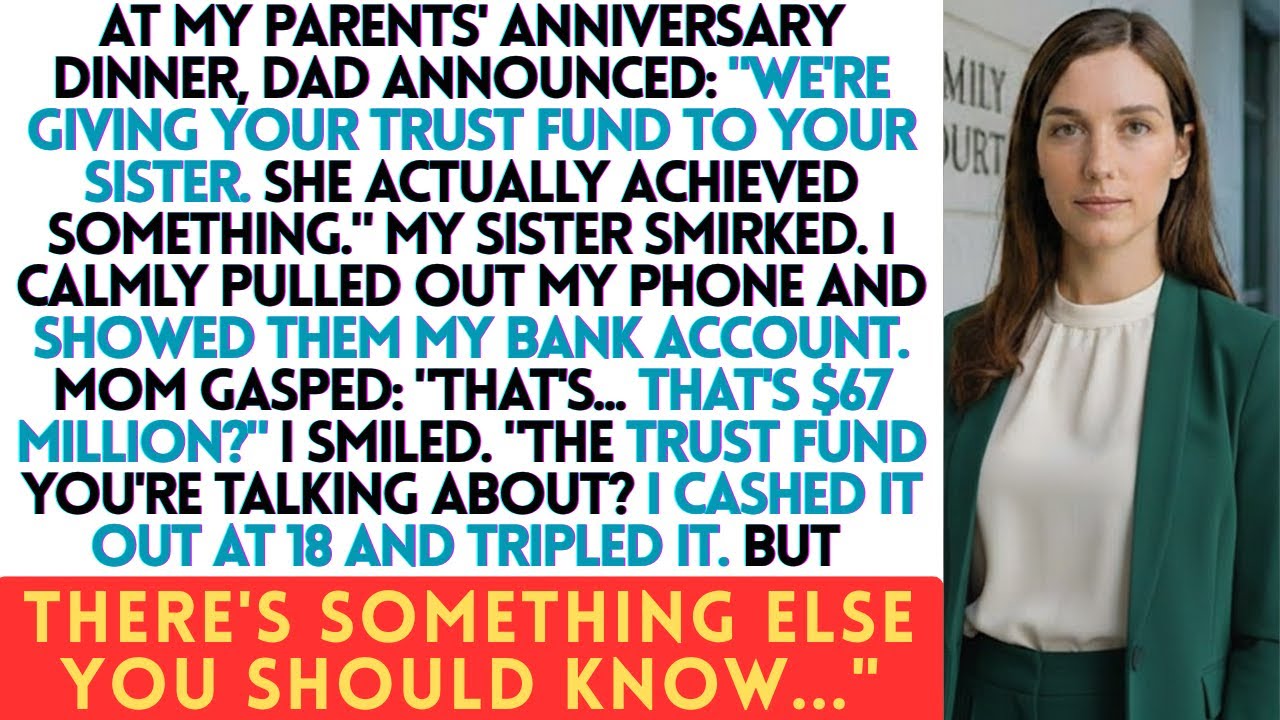 Parents’ Anniversary Dinner They Gave My Trust Fund to Sis… I Showed Them One Number...