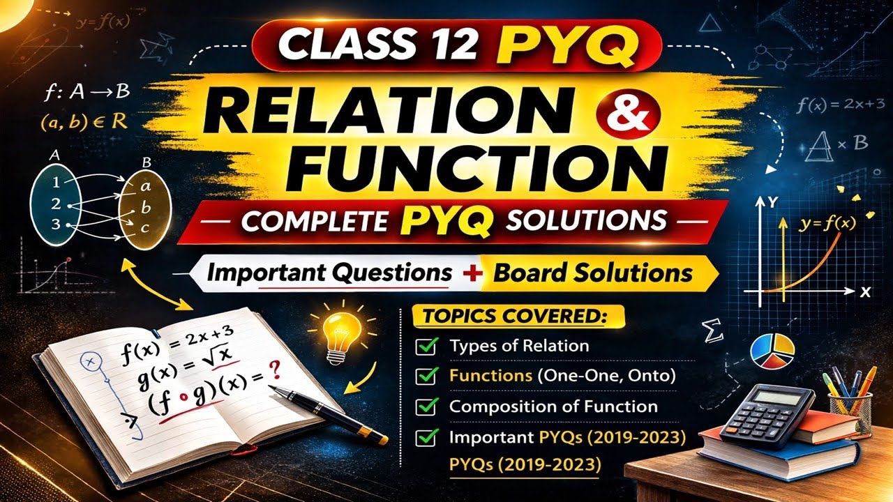 Relations & Functions PYQ 2026 | Class 12 Board Exam तैयारी 💯 - YouTube