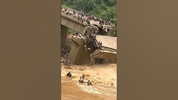 Moment the Bridge Collapses Due to Flooding! #shorts