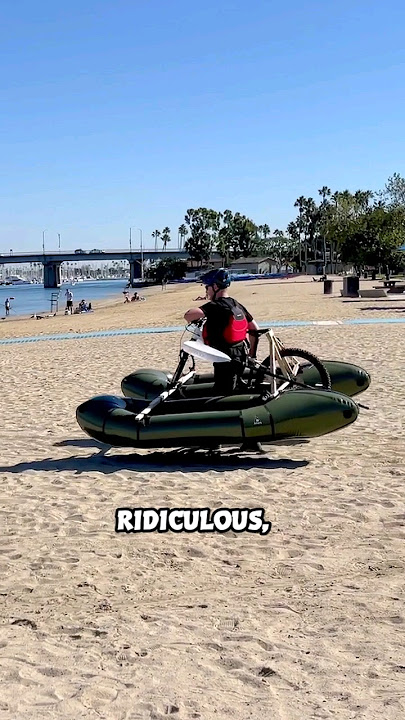 Who says you can't ride a bike across a lake? 🤔 #bike #inventions