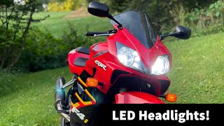 Honda Motorcycle LED Headlight Upgrade (2001 CBR600 F4i)