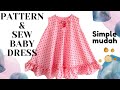 CARA CEPAT MENJAHIT DRESS A-LINE BAYI/ANAK | HOW TO SEW BABY DRESS #BELAJARMENJAHIT