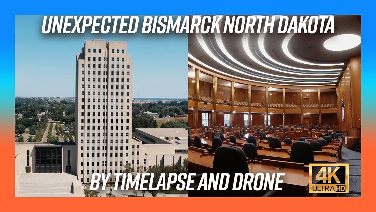 Bismarck North Dakota Capital in 4K Don't Fly Over The Peace Garden