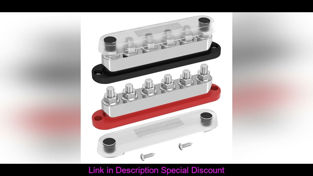 DaierTek 600A Power Distribution Block 12V Bus Bar Terminal Block 6 x 3/8" Terminal Studs 12 Volt Ma