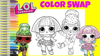 LOL Surprise Dolls Coloring Book Page Color Switch UP On Pointe and Bold BB Winter Disco