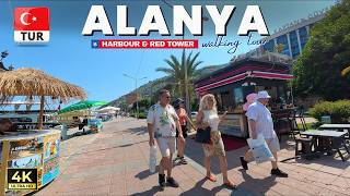Alanya Harbour Walking Tour: Red Tower & Turkish Coast | Antalya Turkey | 2026 July [4K HD]