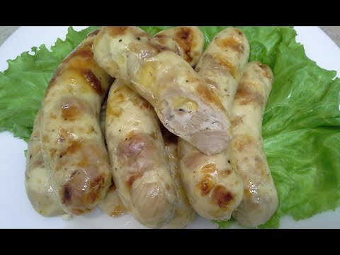 Домашние колбаски из курицы с сыром