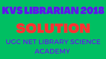 KVS LIBRARIAN 2018 Answer Keys