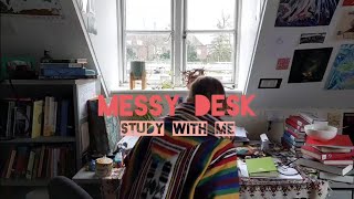messy desk study with me (1hr)