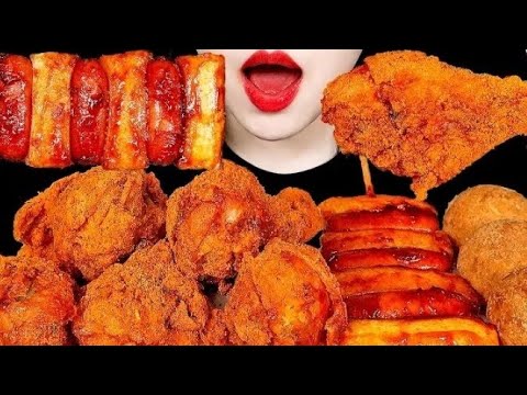 أصوات الأكل دجاج مقرمش اتحداك ما تجووع CHICKEN ASMR