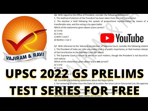 UPSC 2022 prelims test series for free with answers &explanations|Vajiram GS prelims testseries 2022