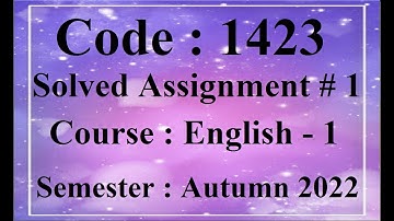 AIOU Code 1423 Solved Assignment No 1 Autumn 2022 | Baloch Academy