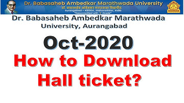 Dr.BAMU Exam Oct 2021: How to download hall ticket?