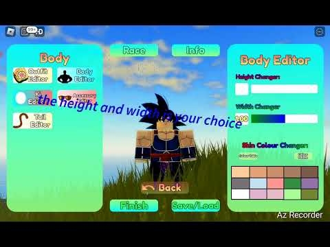 how to make a OC character in dragon Ball azure roblox part 8 - YouTube