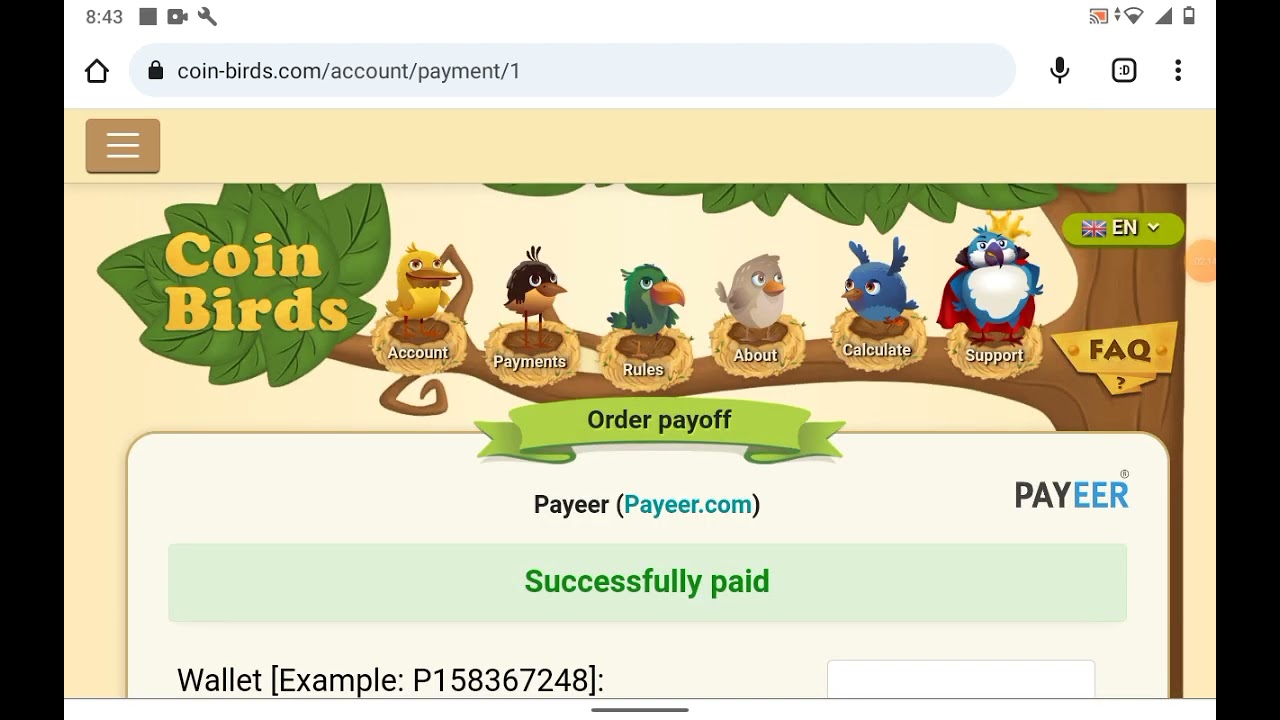 COIN BIRDS today payment proof