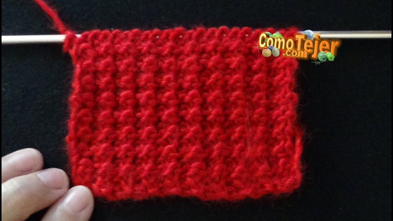 Cómo Tejer Punto Facilísimo Abrigado Sólo 2 carreras 2 agujas, palitos, tricot, knitting (1245)