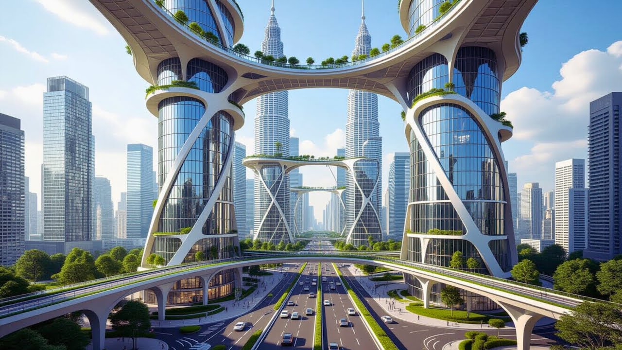 Solarpunk Megacity Ambience 🌿 | 12-Hour Live Futuristic Utopian Design