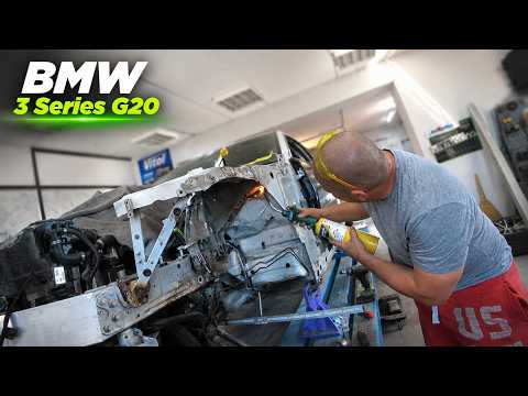 BMW 3 Series G20. Strut tower replacement.