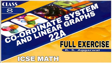 Co-ordinate System and Linear Graphs | Class 8th Math Full  Exercise 22A One Shot Video | ICSE MATH