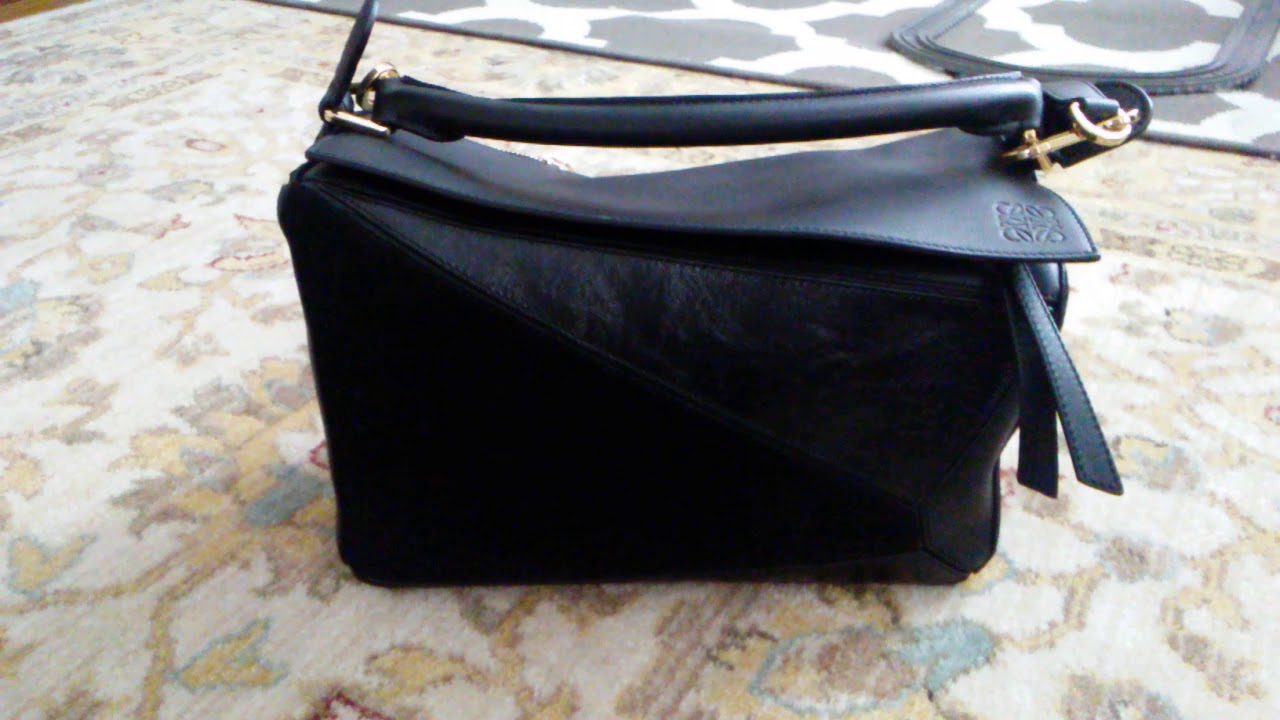 loewe black puzzle bag